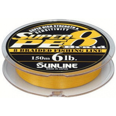 Sunline SUPER PE 8 Braid ORANGE 150m #0,6 6lb 3kg