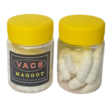 Форелевая силиконовая приманка VACS Maggot 40мм СЫР, тонущий, цвет белый - 10шт. в банке